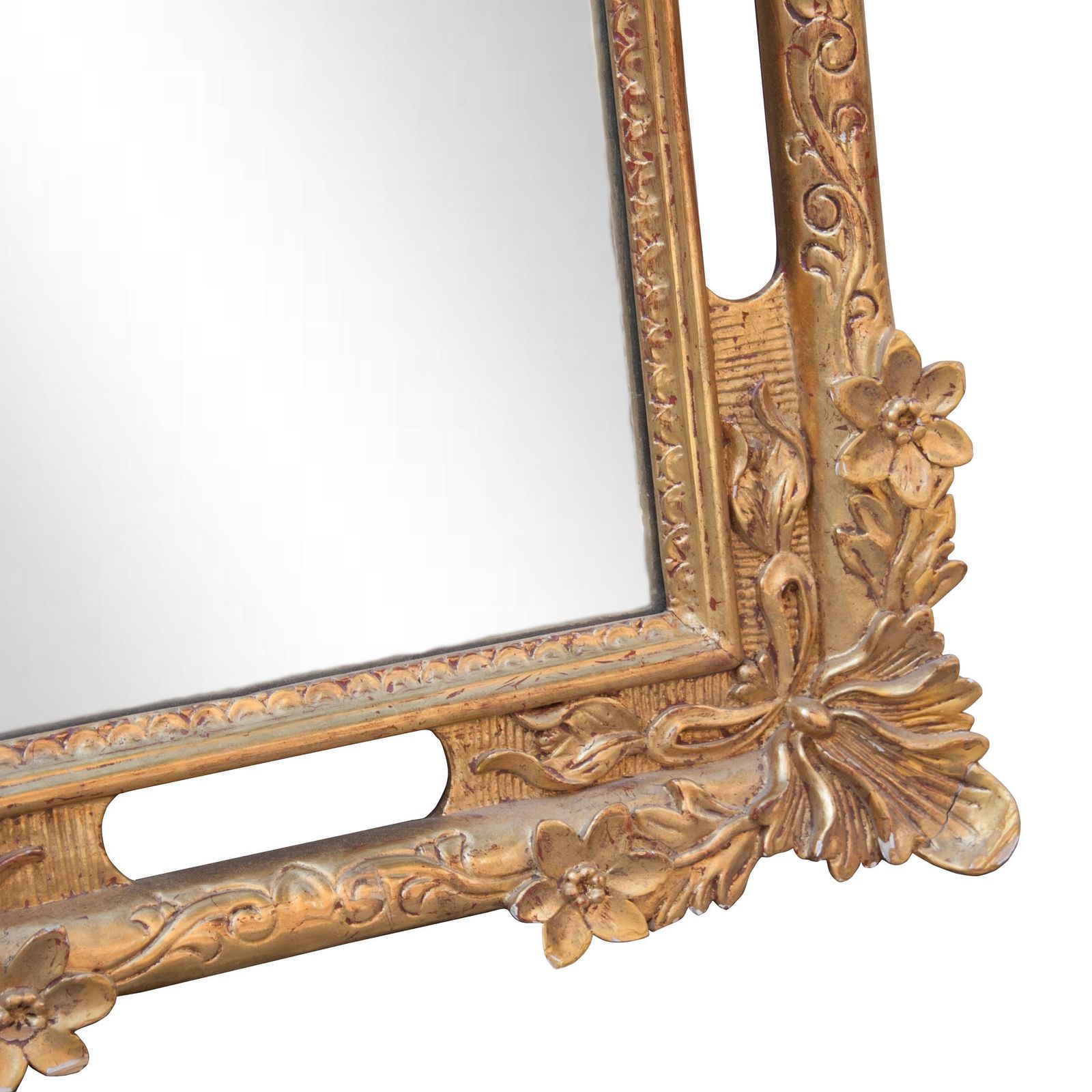 Neoclassical Baroque Gold Foil Hand Carved Wooden Mirror, 1970 photo 979.0