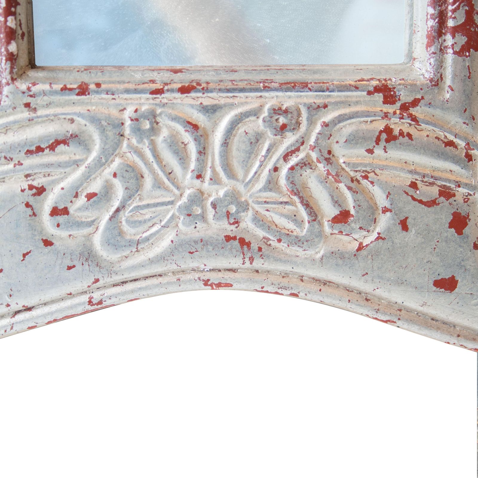 Art Nouveau Silver Hand Carved Wooden Mirror, Spain, 1970 photo for sale