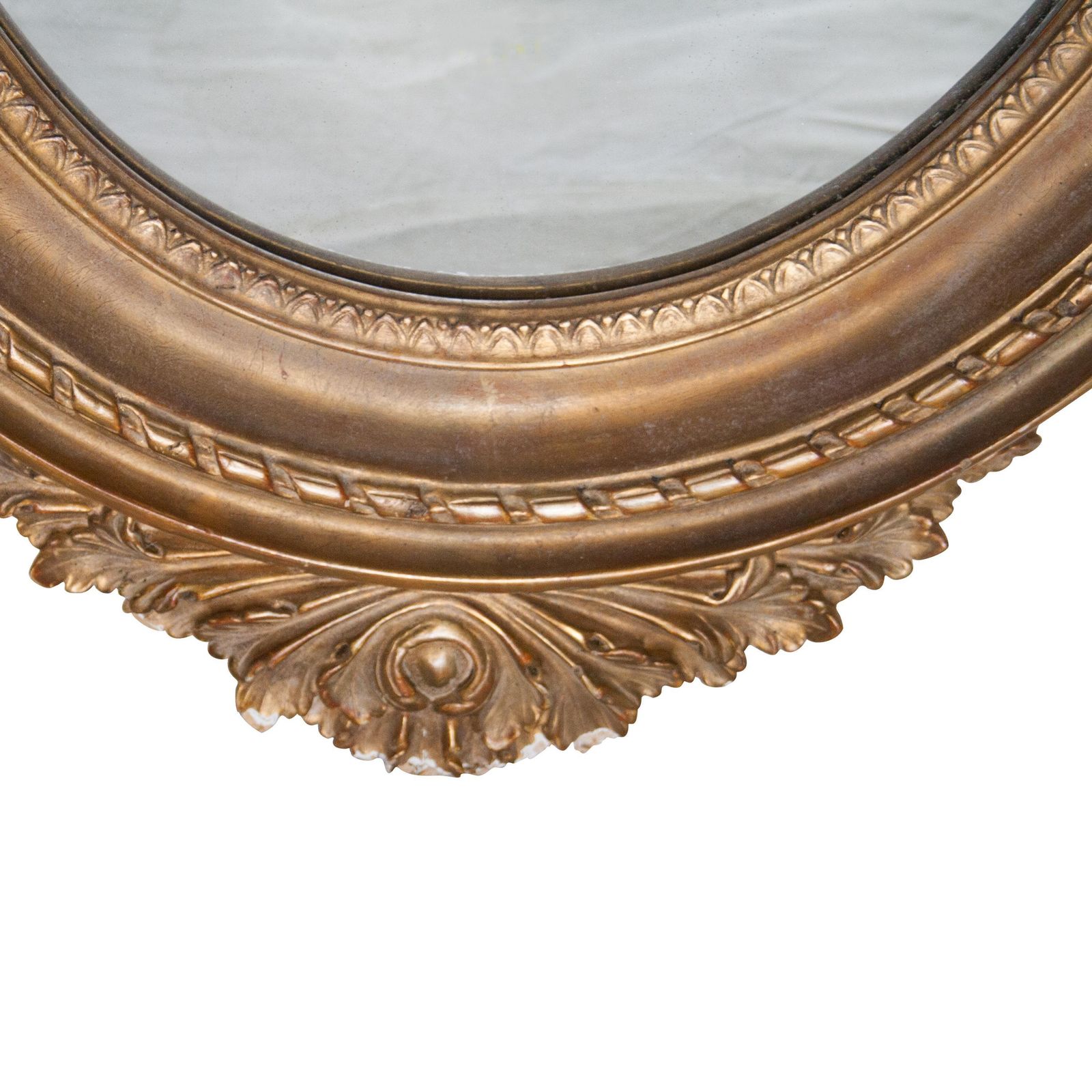 Neoclassical Regency Style Acanthus Gold Foil Hand Carved Wooden Mirror, 1970 photo 988.0