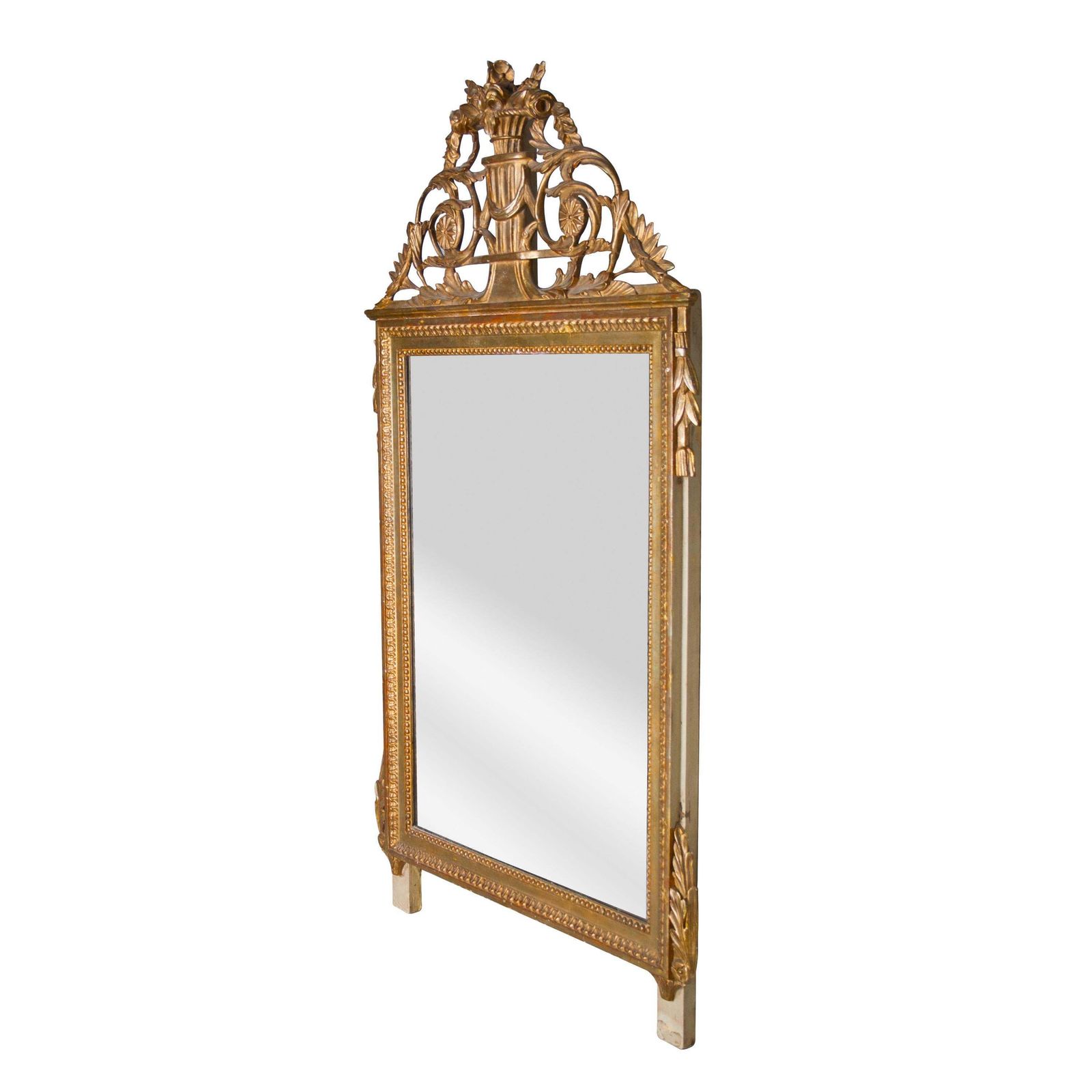 Regency Style Gold Foil Hand Carved Wooden Rectangular Mirror, 1970 photo furniture