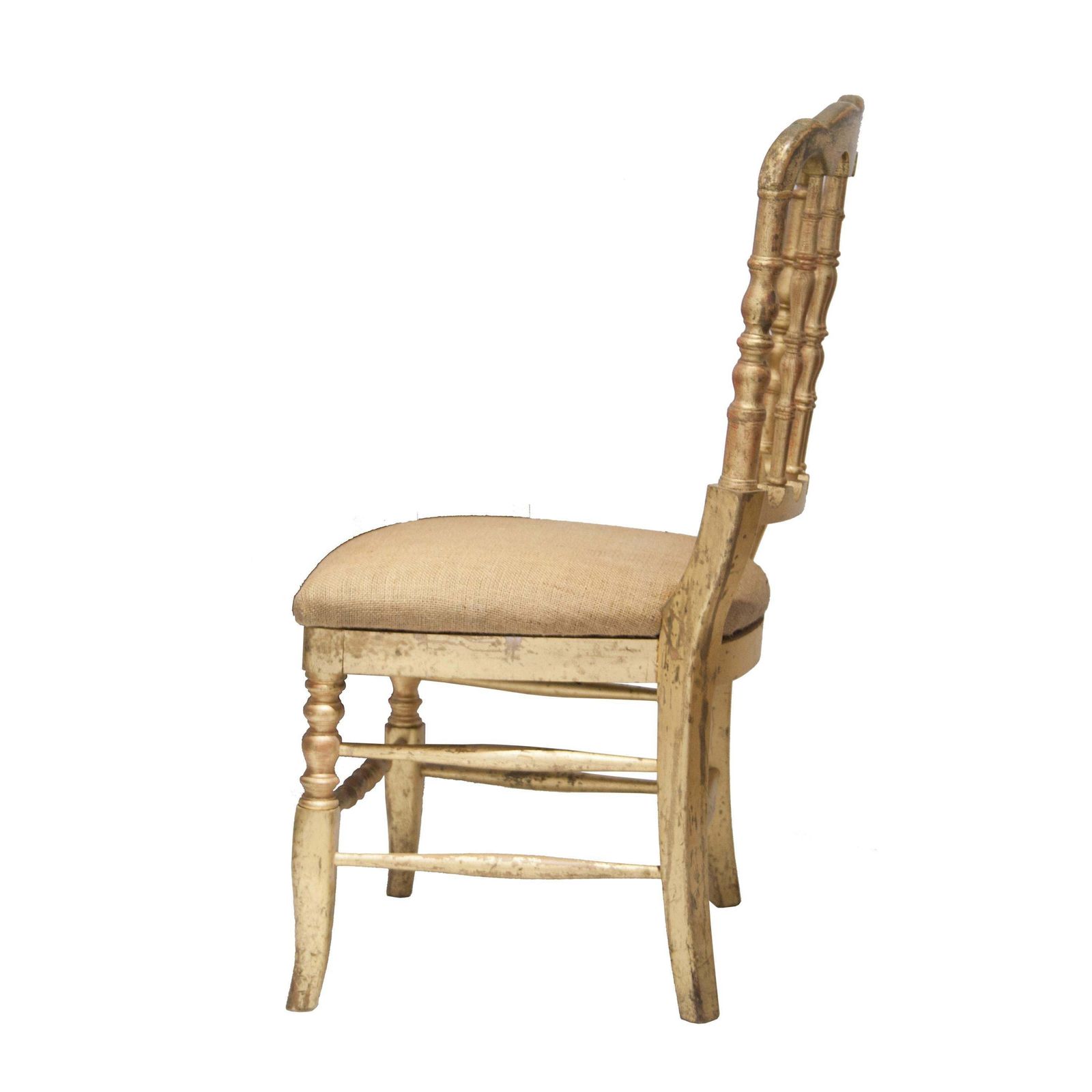 Napoleon III Chiavari Solid Wooden Hand Crafted Gold Leaf Chairs, France, 1960 photo for sale