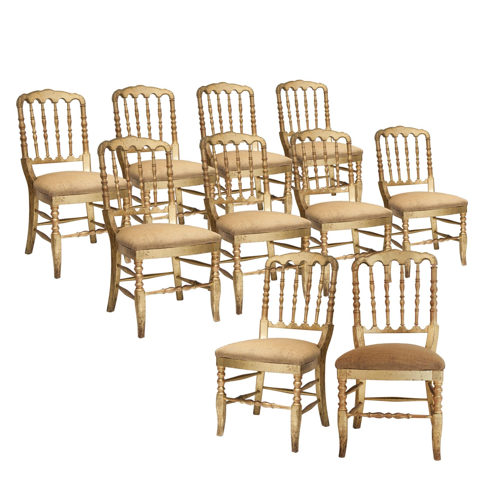Napoleon III Chiavari Solid Wooden Hand Crafted Gold Leaf Chairs, France, 1960 photo buy