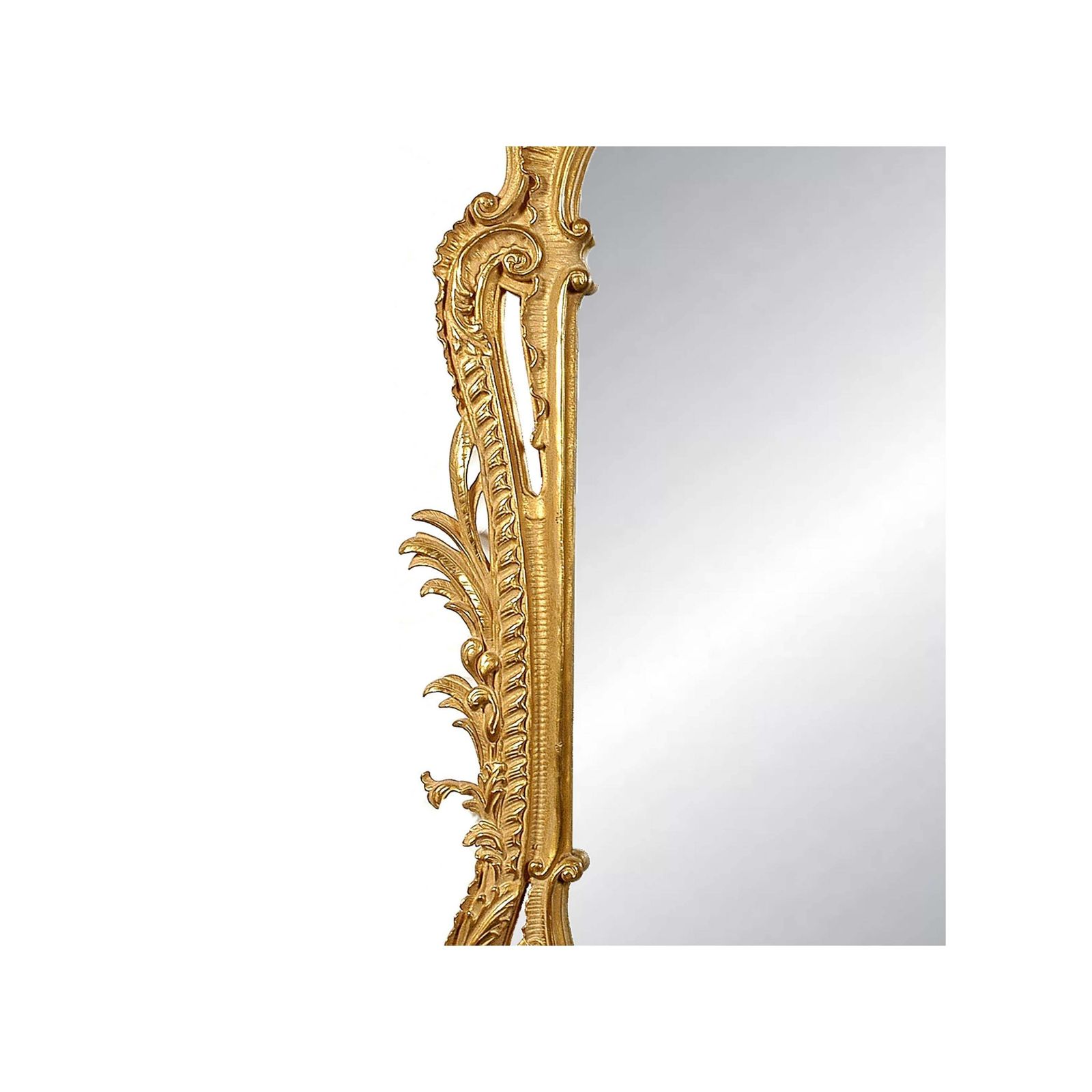 Neoclassical Regency Style Rectangular Gold Foil Hand Carved Wooden Mirror, 1970 photo Home Decor