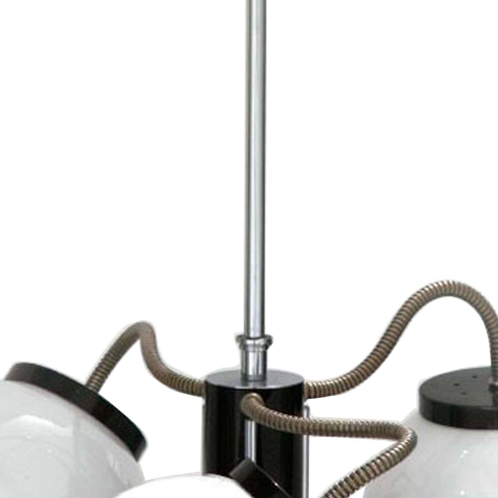 Gino Sarfatti Midcentury Chromed Steel Glass Suspension Lamp, Italy, 1970 photo Lighting