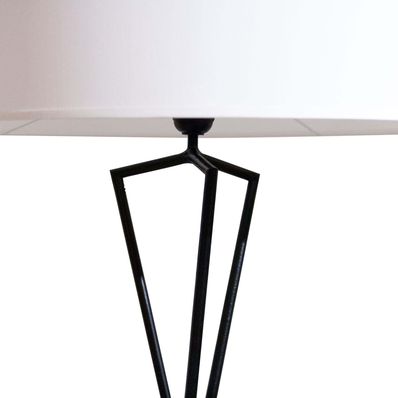 Mid Century Modern Black Lacquered French Floor Lamp, France, 1950 photo for sale