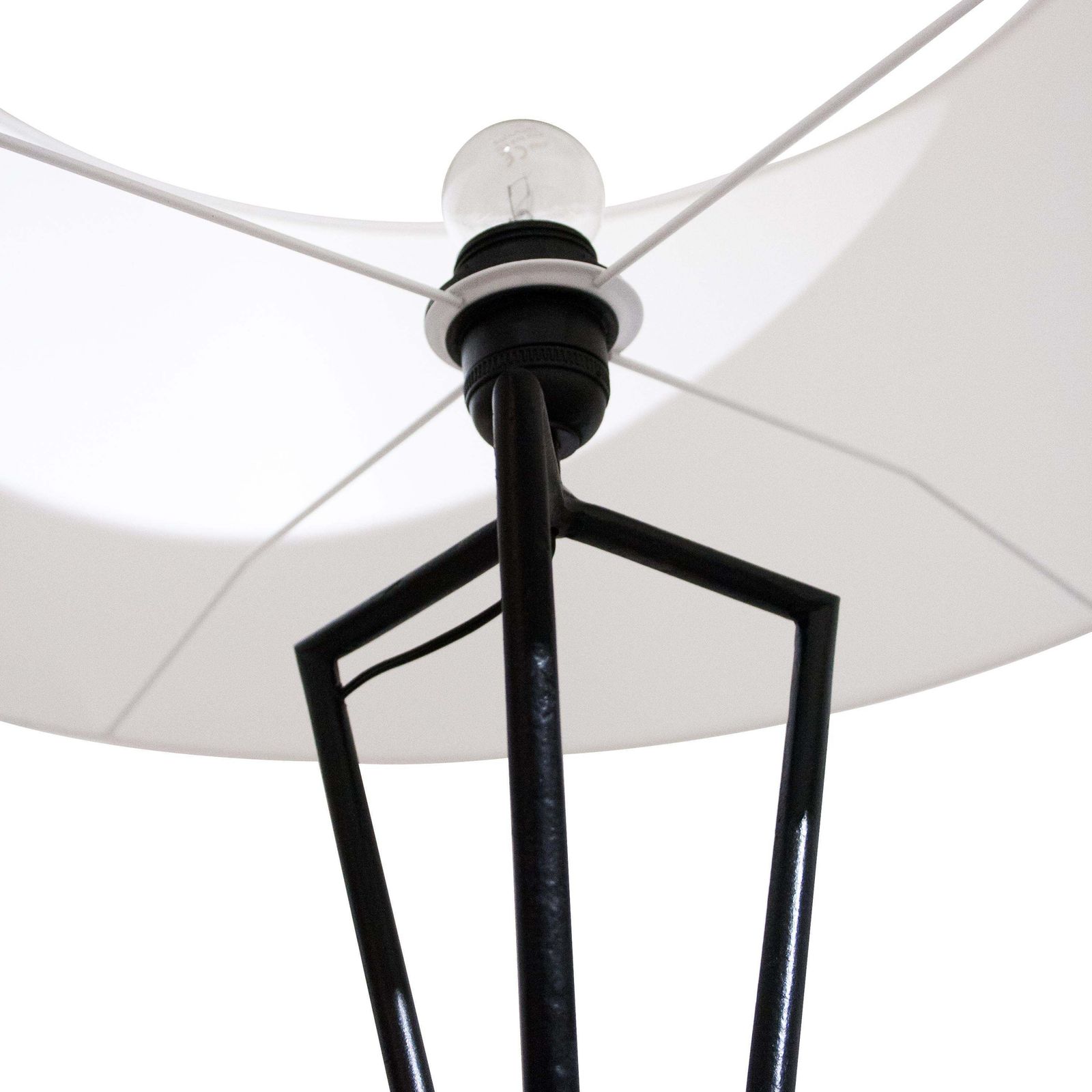 Mid Century Modern Black Lacquered French Floor Lamp, France, 1950 photo vinterior