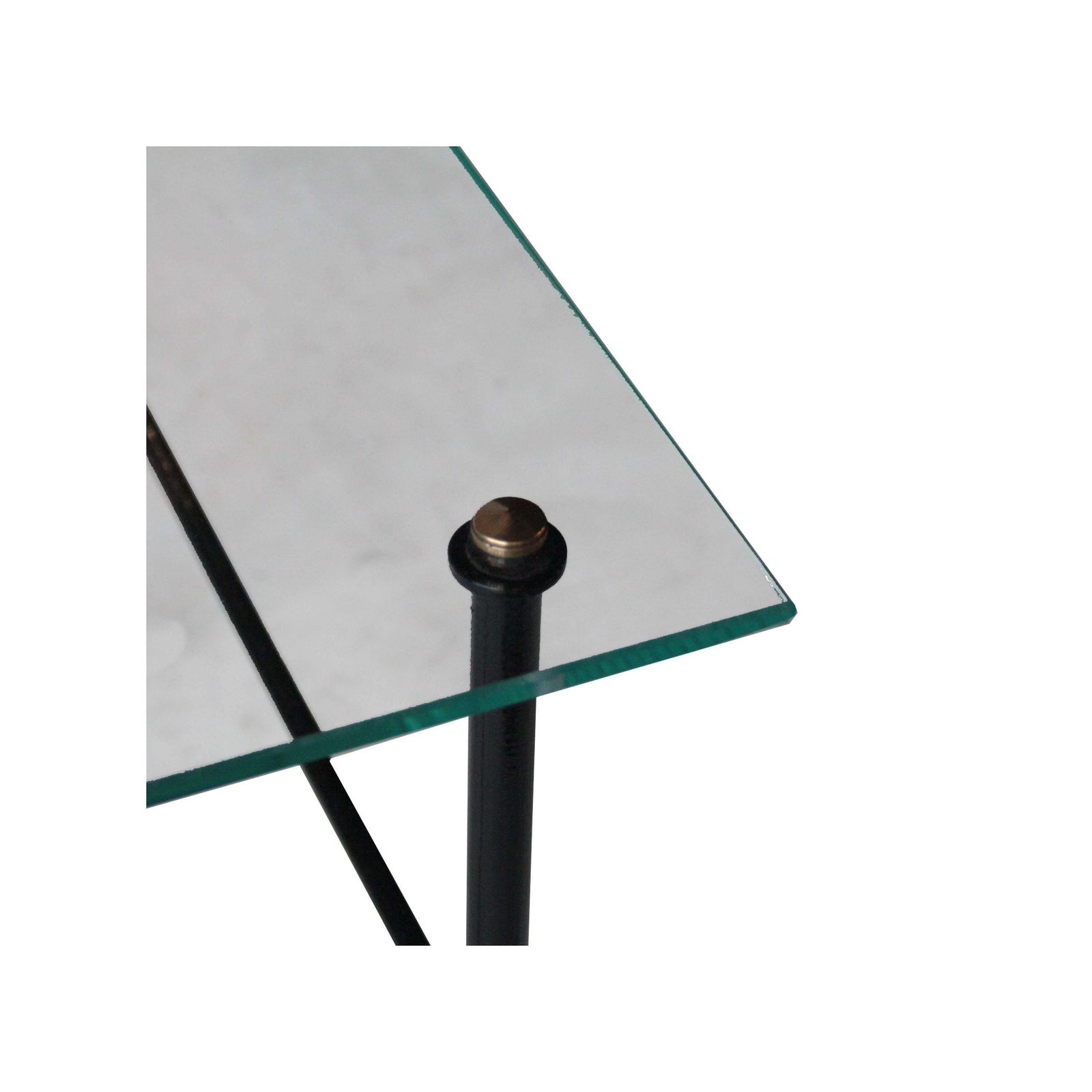 Mid Century Modern Rectangular Black Sheet Metal Glass French Coffee Table, 1960 photo for sale