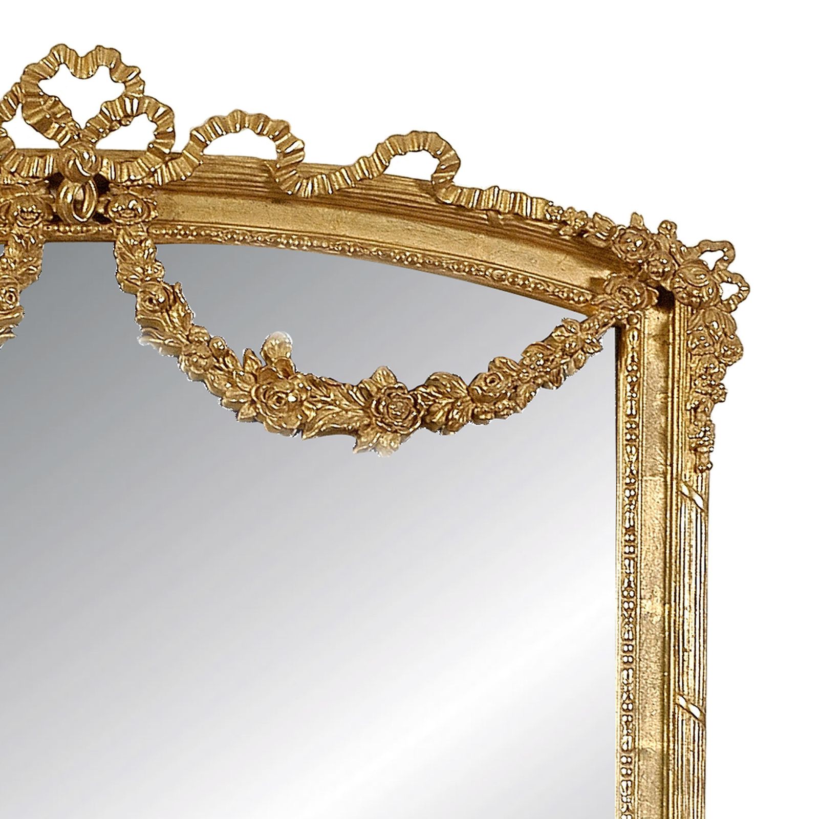 Neoclassical Regency Style Gold Foil Hand Carved Wooden Mirror, 1970 photo for sale
