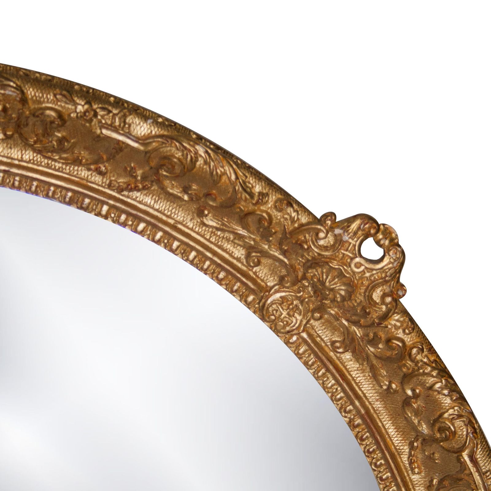 Neoclassical Regency Style Round Gold Hand Carved Wooden Mirror photo for sale