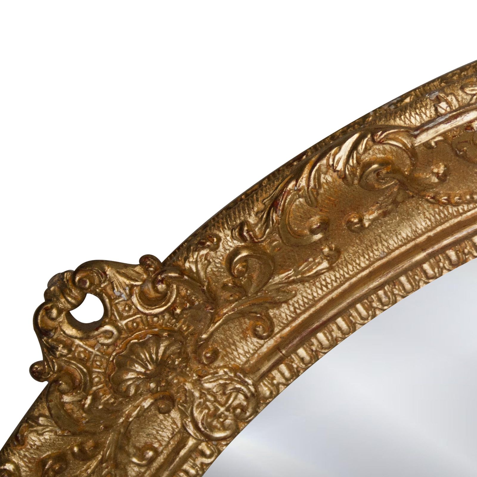 Neoclassical Regency Style Round Gold Hand Carved Wooden Mirror photo Home Decor
