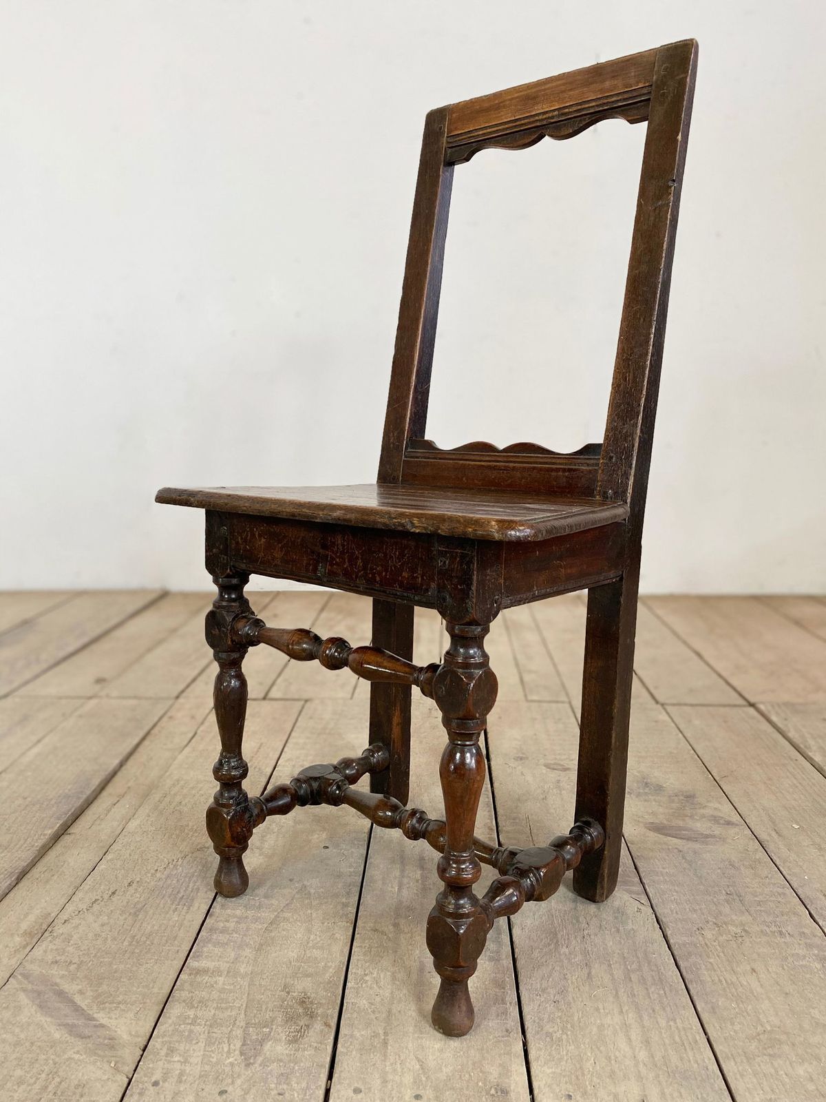 18th Century Antique French Oak Hall Chair photo Furniture