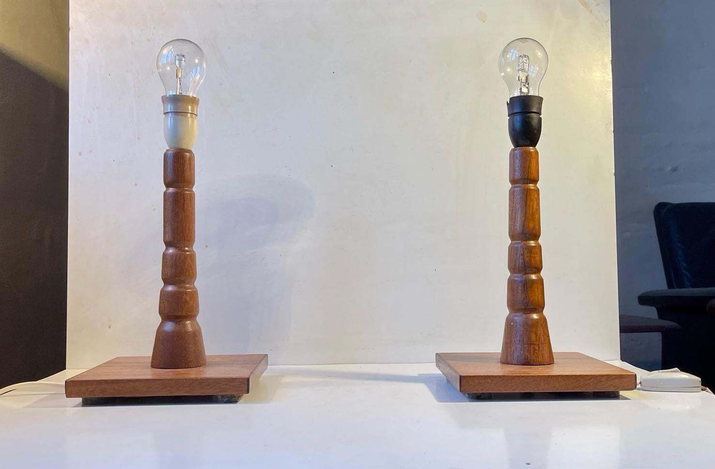 Scandinavische Mid-Century tafellampen in teak photo buy