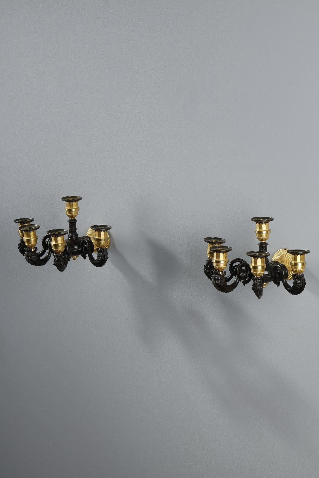 Pair Of Restauration Period Sconces In Bronze photo furniture