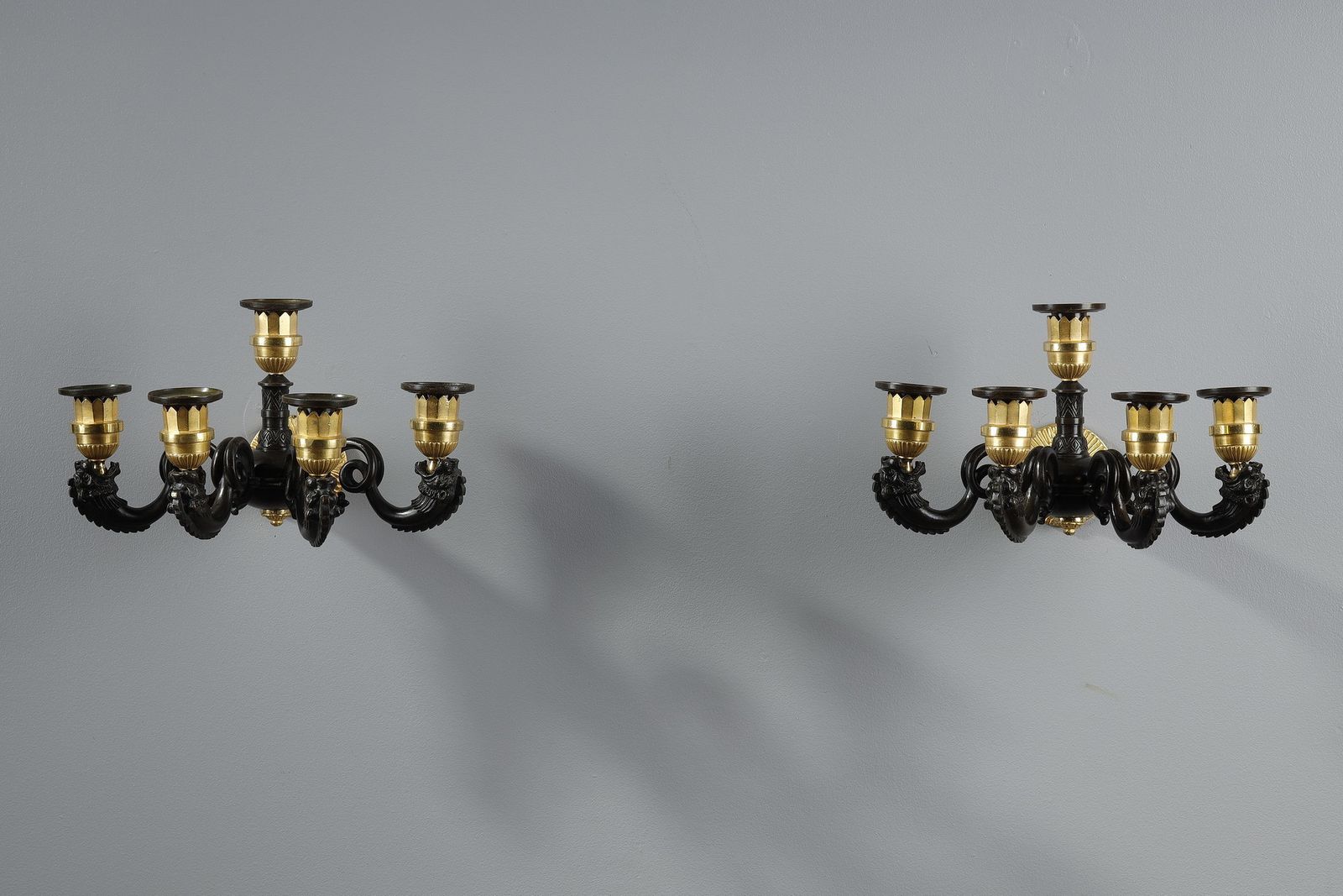 Pair Of Restauration Period Sconces In Bronze photo for sale