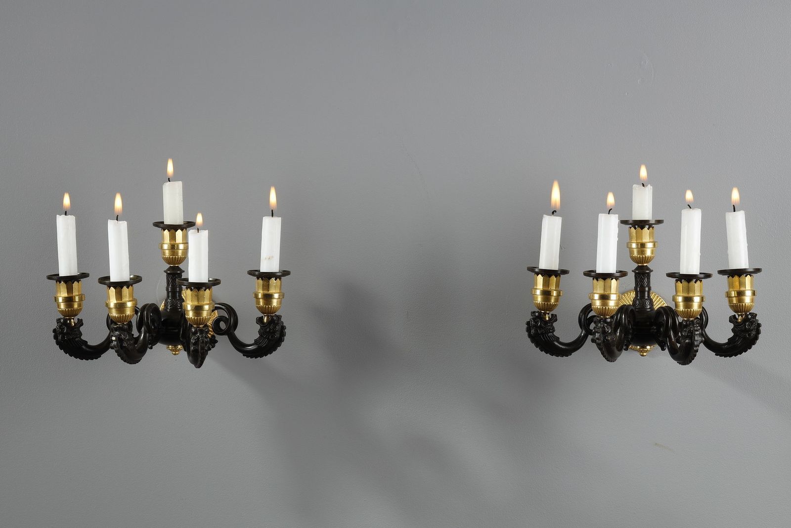Pair Of Restauration Period Sconces In Bronze photo Home Decor
