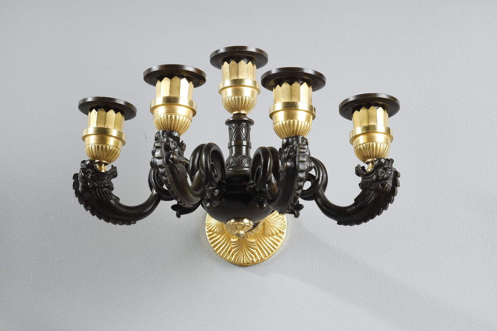 Pair Of Restauration Period Sconces In Bronze photo vinterior