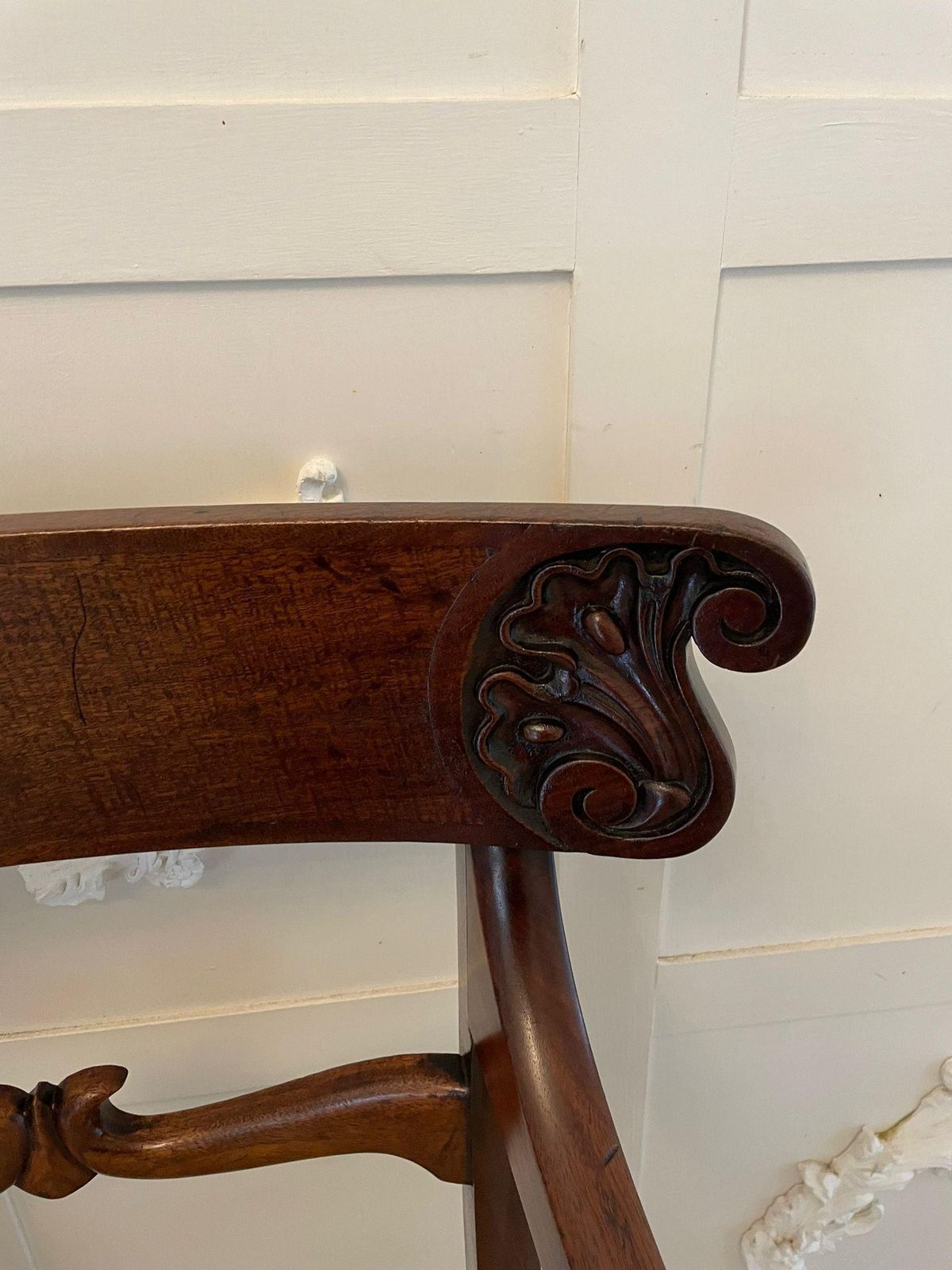 Antique Regency Quality Mahogany Desk Chair photo vintage