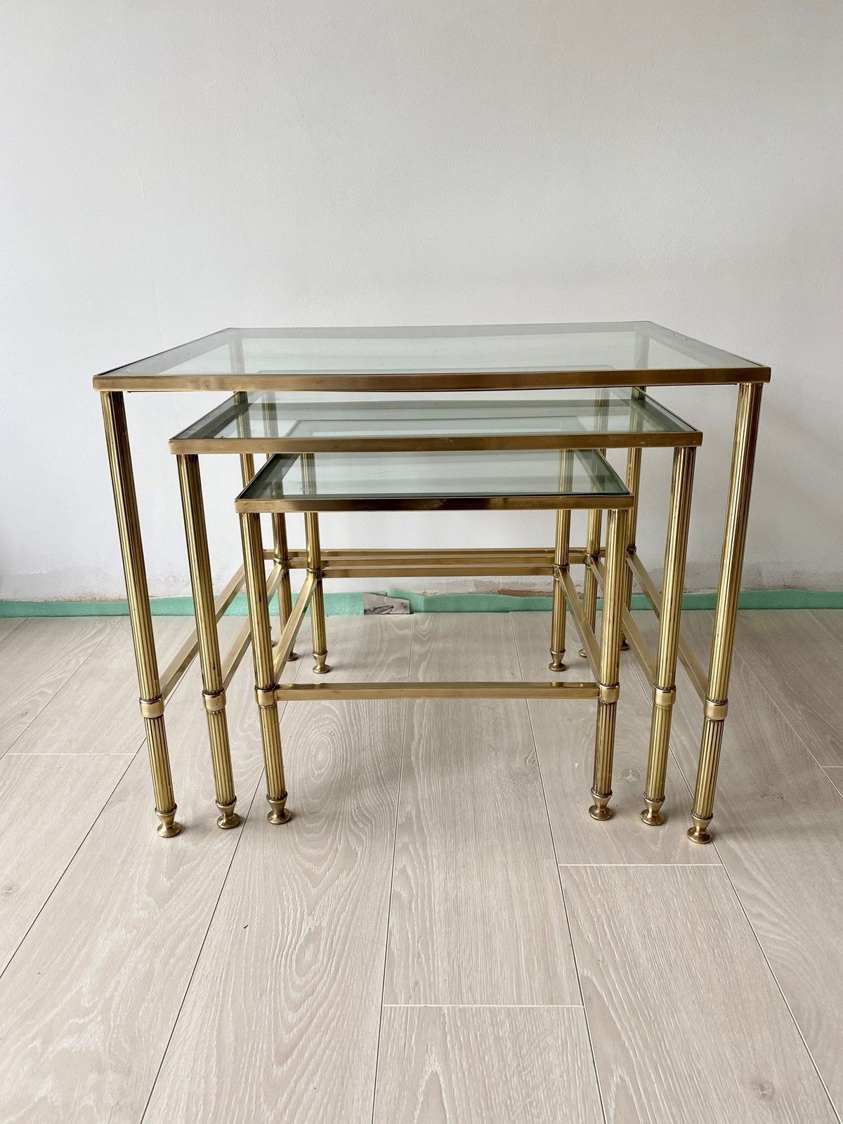 Quality Nest Of Brass Tables, 1980s photo furniture