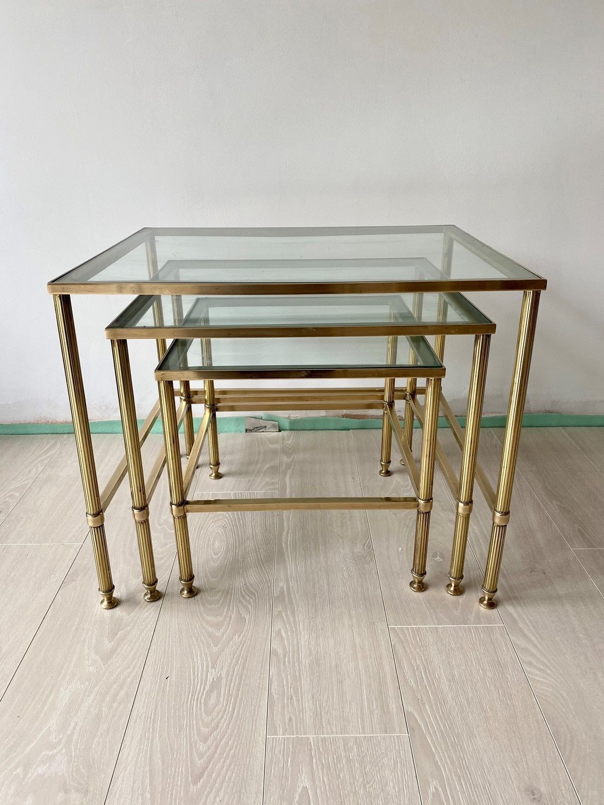 Quality Nest Of Brass Tables, 1980s photo for sale