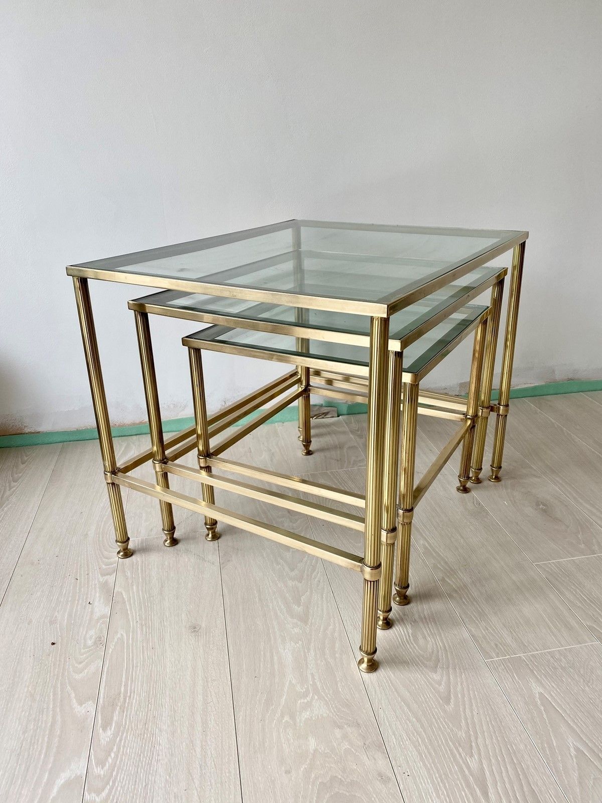 Quality Nest Of Brass Tables, 1980s photo 850.0
