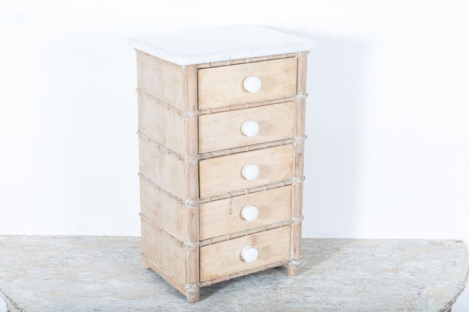 19thc French Faux Bamboo Apprentice Commode