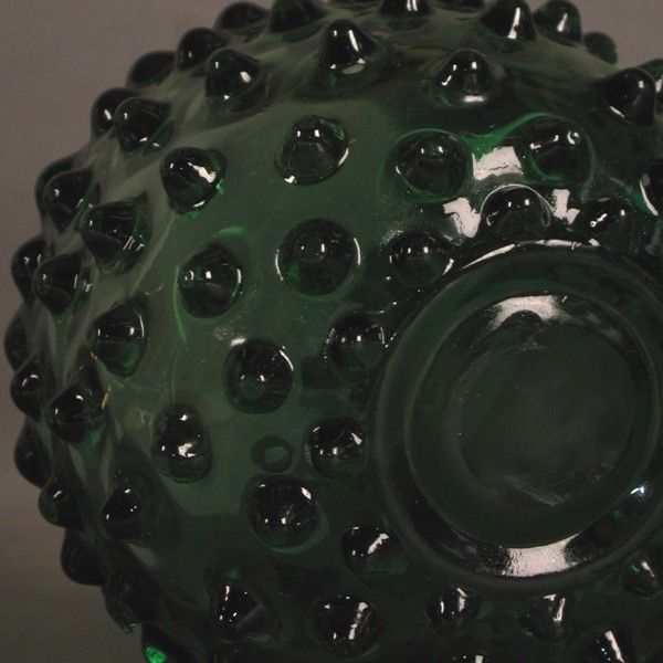 Prachen. Green Glass Vase. Czechoslovakia. 1950   1960. photo for sale