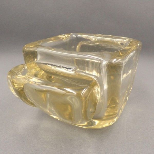 photo furniture Rare Heavy Art Deco Glass Bowl From Schneider France. 1920   1930