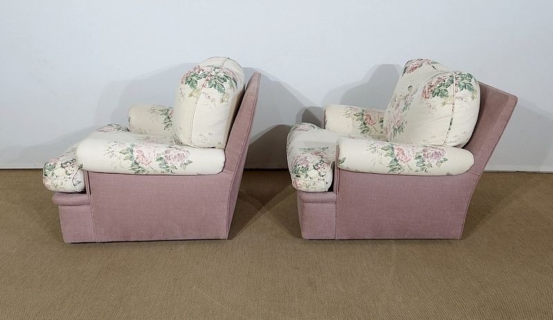 Pair Oflounge Armchairs, English Spirit , 20th Century photo 1596.5