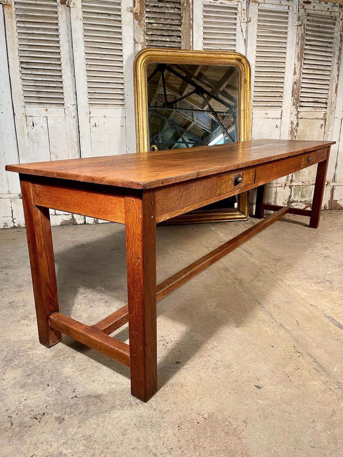 Exceptional Antique French Provincial Oak Tavern Table Circa 1890 photo vintage