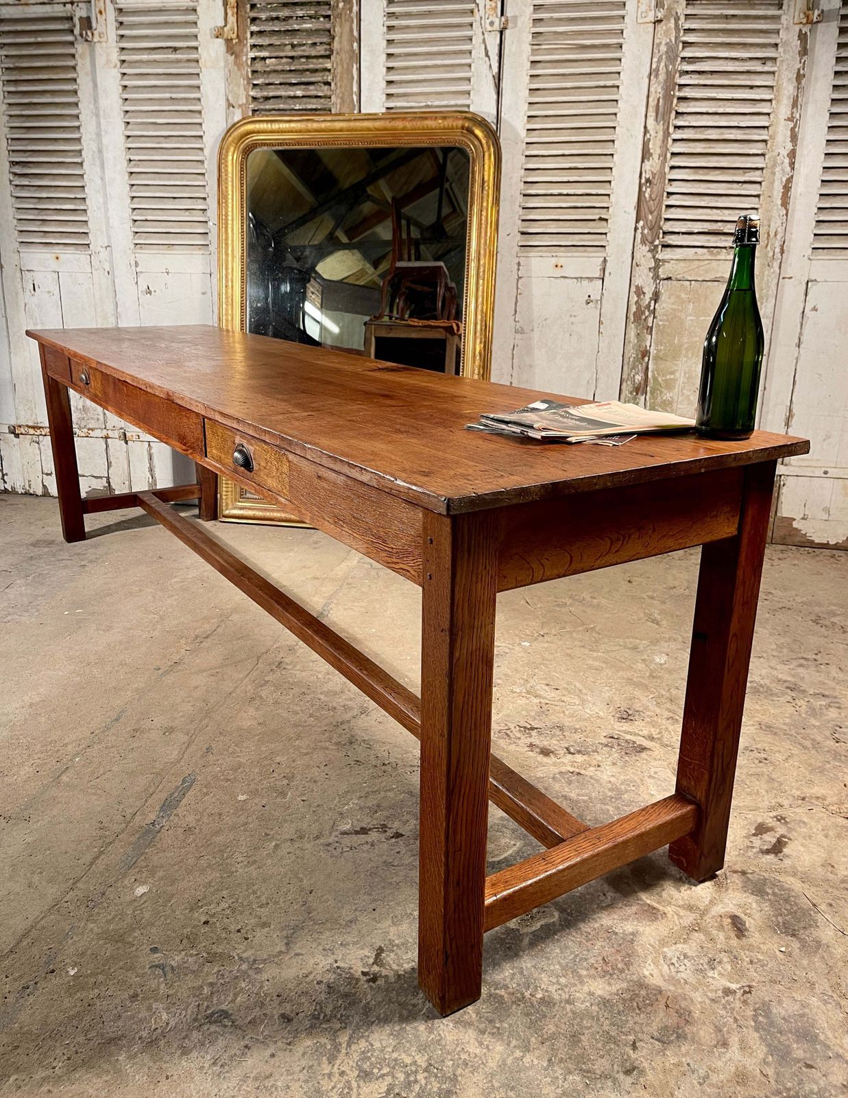 photo for sale Exceptional Antique French Provincial Oak Tavern Table Circa 1890
