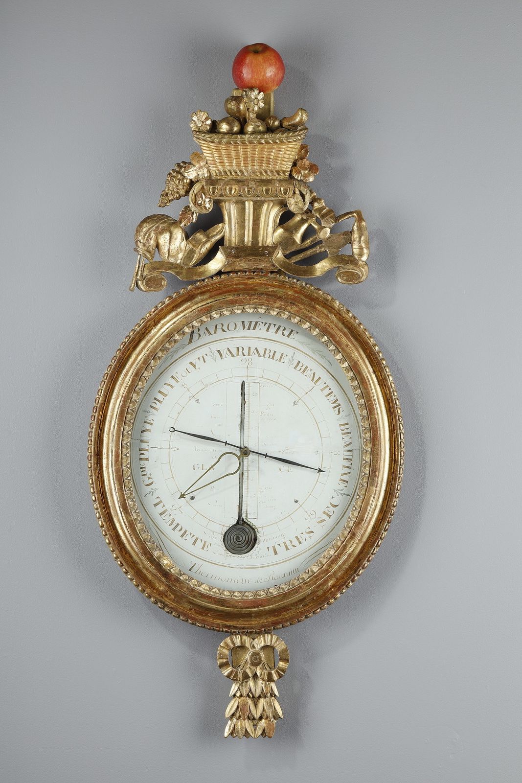 Barometer Thermometer In Gilt Wood, Louis XVI Period photo furniture