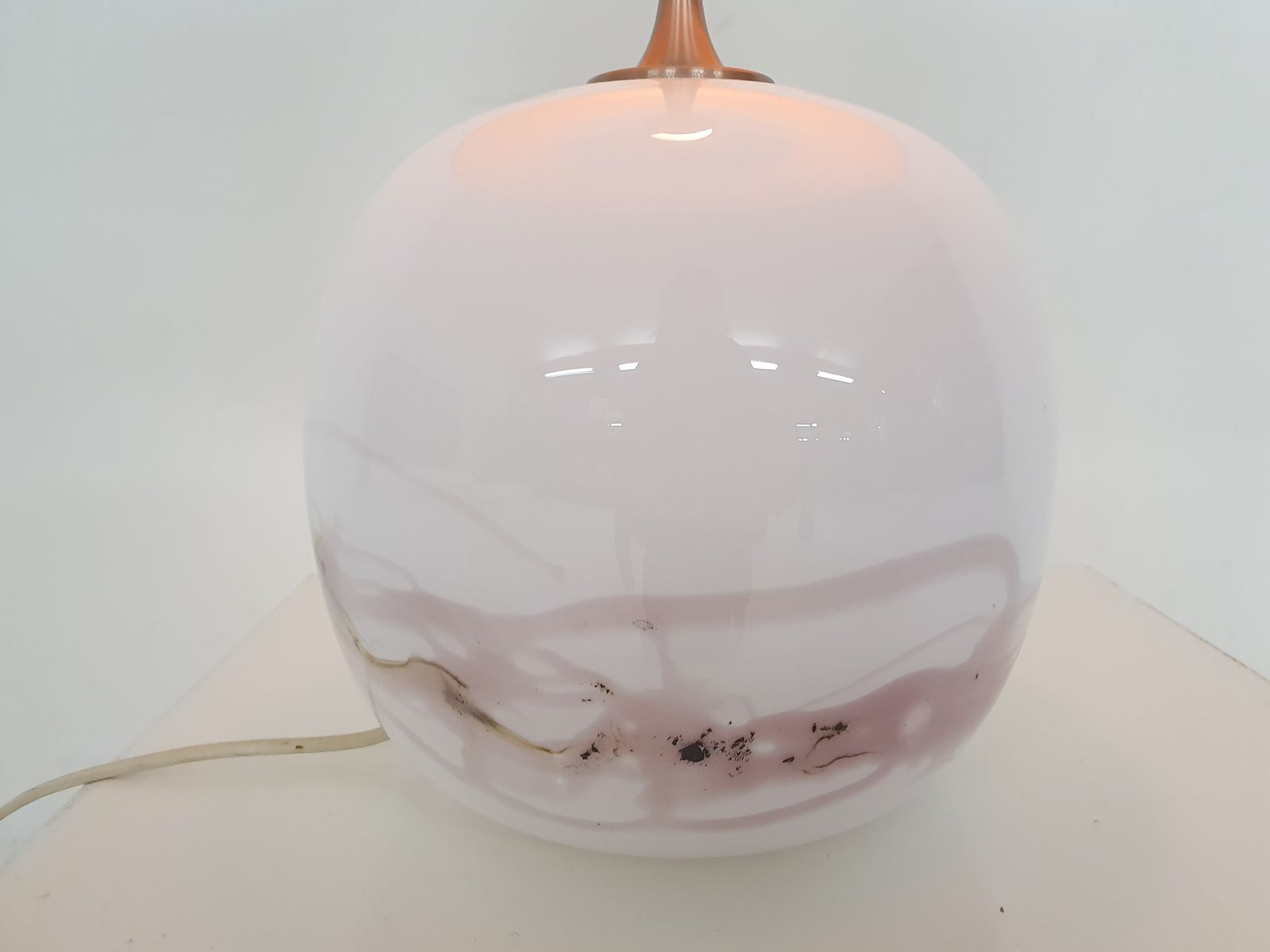 Michale Bang "Sakura" Glazen Tafellamp Voor Holmegaard, Denemarken, Ca. Jaren 1980 photo Verlichting