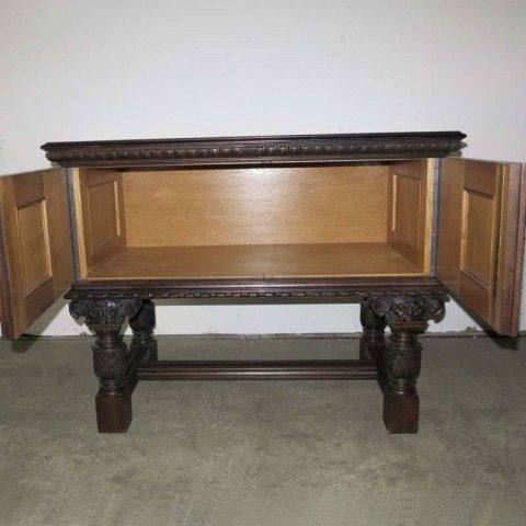 Antique Sideboard With Many Carved Details 1860   1880 photo vintage