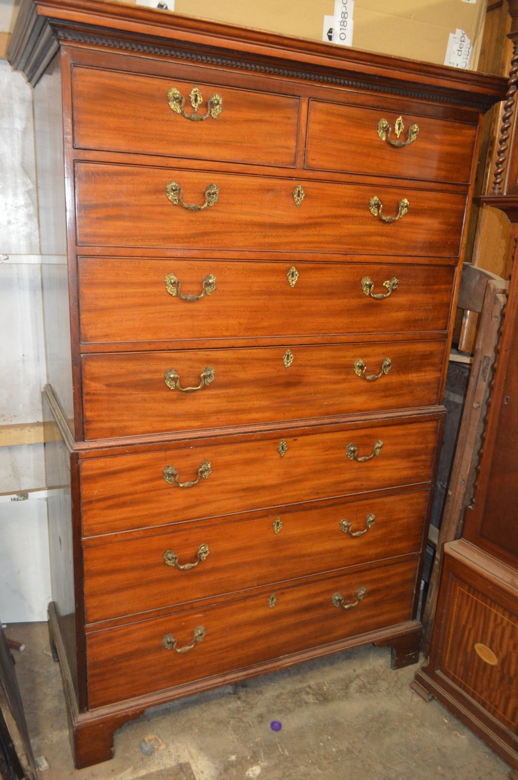 Georgian Mahogany Chest On Chest.