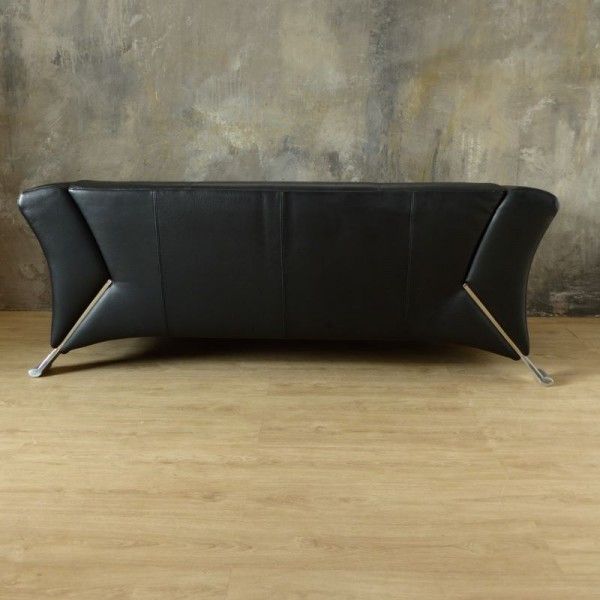 Black Two Seater Leather Sofa By Rolf Benz photo buy