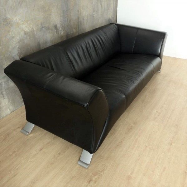 photo furniture Black Two Seater Leather Sofa By Rolf Benz