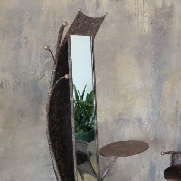 Brutalist Metal Coat Rack With Side Chair 1950   1960 photo 1666.0