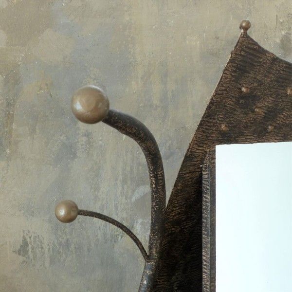 Furniture Brutalist Metal Coat Rack With Side Chair 1950   1960 photo