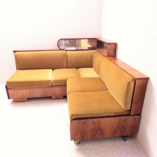 Art Deco Sofa Daybed With Side Table 1930   1940 photo Furniture