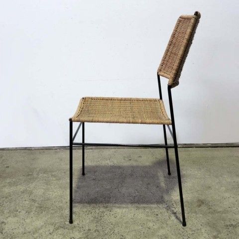 Rattan And Metal Side Chair. Drahtwerke Erlau photo furniture