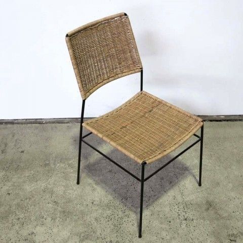 Rattan And Metal Side Chair. Drahtwerke Erlau photo Furniture