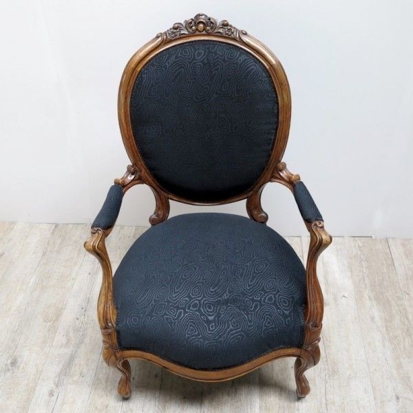 Antique Armchair Newly Upholstered. 1850   1880 photo buy