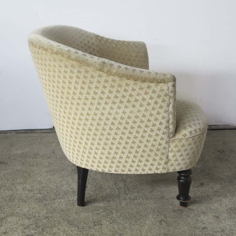 photo furniture Antique Armchair With Fleur De Lys Upholstery. 1850   1880