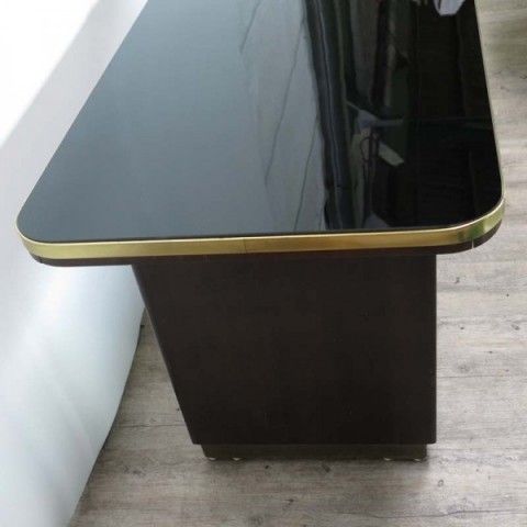 Glass Table With Black Glass Top 1950   1955. photo buy