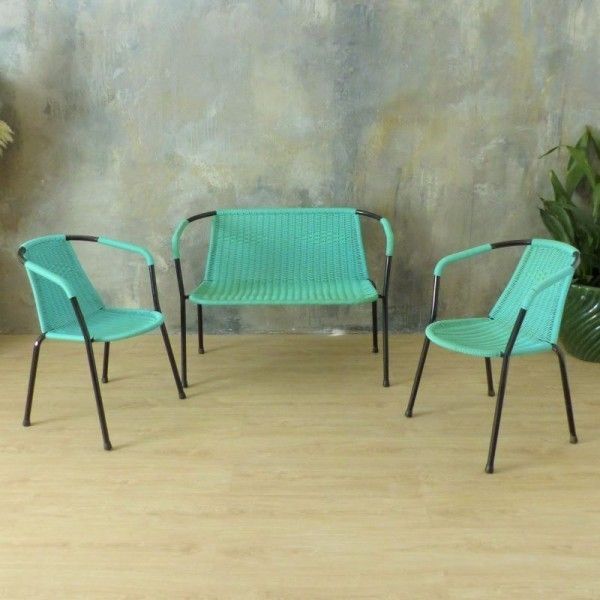 photo buy Green Seating Group Made Of Tubular Steel And Plastic  1960   1970