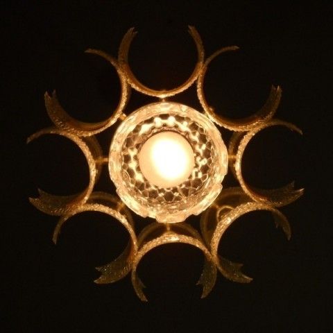 Vintage. Ceiling Lamp Of Plastic And Glass. 1970   1975. photo vinterior