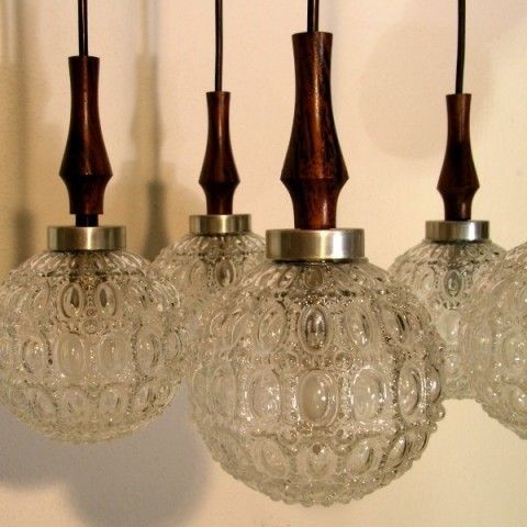 Vintage. Ceiling Lamp With Five Glass Globes. 1960   1965. photo 304.0
