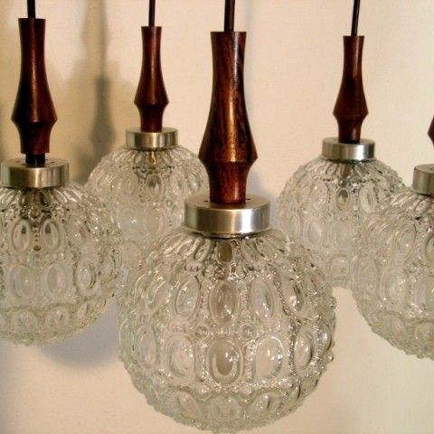 Vintage. Ceiling Lamp With Five Glass Globes. 1960   1965. photo buy