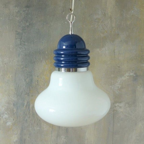 ”Arianna” Glass Ceiling Lamp In The Shape Of A Light Bulb By Piero Brombin For Artemide. 1965