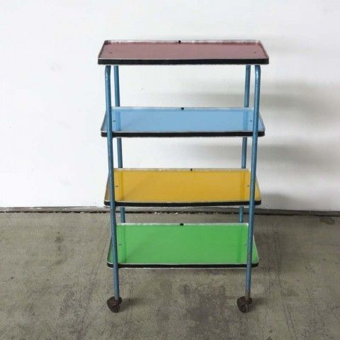 Industrial Shelf With Wheels And Shelves 1950 1959 photo furniture